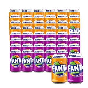 코카콜라음료 환타 제로 포도향 350ml 24개 + 환타 제로 오렌지향 350ml 24개