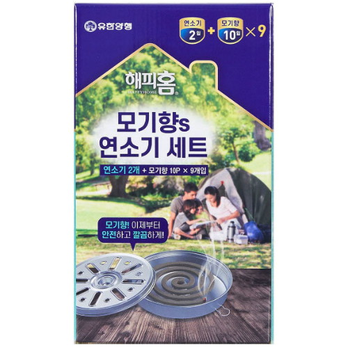 해피홈 해피홈 모기향 10매 x 9입 + 연소기 2입이미지입니다. 누르면 해당 게시물로 새창이동합니다.