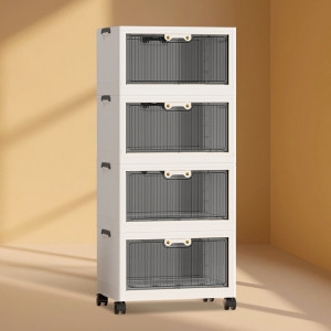 빌라드하우스 투명오픈형 접이식폴딩 리빙박스 4단 44L