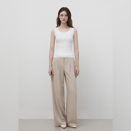 시선인터내셔널 잇미샤 투턱 벨티드 와이드 팬츠 ITQ4BPT60A