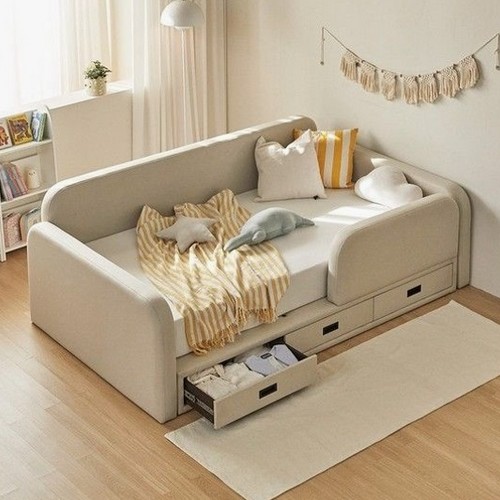 파로마 라일락 보드레더 데이베드 수납침대 SS (20T라텍폼스독립)_이미지