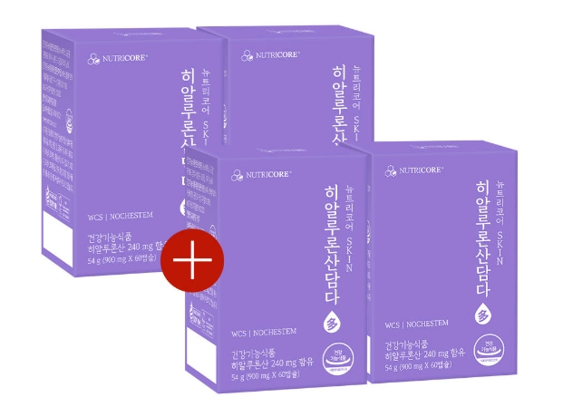 뉴트리코어 WCS 히알루론산담다 먹는 히알루론산 영양제 900mg 240캡슐 (4개)