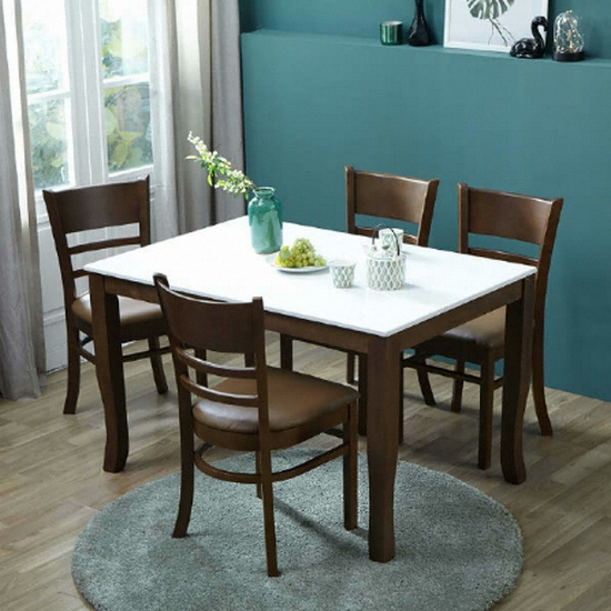 아씨방 미켈 대리석 식탁 1200 (의자4개)