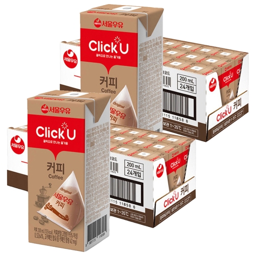 서울우유 클릭유 커피우유 200ml (48개)_이미지