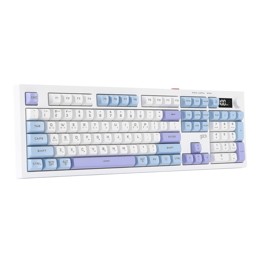 지클릭커 OFFICEPRO WK50 사일런스 M RGB 풀윤활 무소음 방수 무선 블루투스 LCD 105 (스카이시티)_이미지