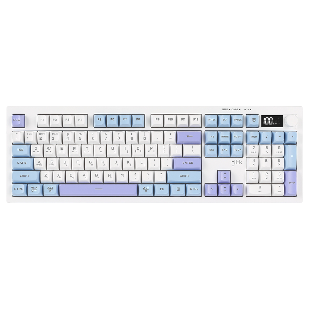 지클릭커 OFFICEPRO WK50 사일런스 M RGB 풀윤활 무소음 방수 무선 블루투스 LCD 105 (스카이시티)_이미지
