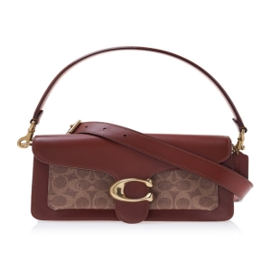 시그니처 캔버스 태비 숄더백 CD324 TAN RUST