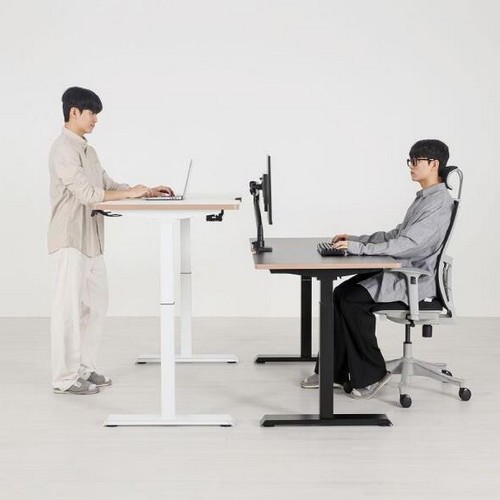 카멜인터내셔널 카멜마운트 핏쳐 E2 고강도 듀얼 스퀘어 프레임 모션 스탠딩 책상 (1200x750)