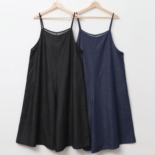 나야홍 빅사이즈나시슈트 U850L507 논페이드데님점프수트 SM