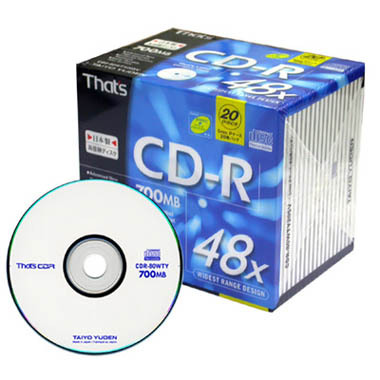 다이요유덴 CD-R 700MB 48x 슬림 20장 세라믹_이미지