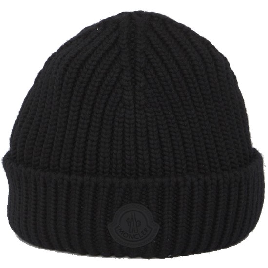 몽클레르 로고 패치 울 비니 3B00039 A9538 (999, 블랙)