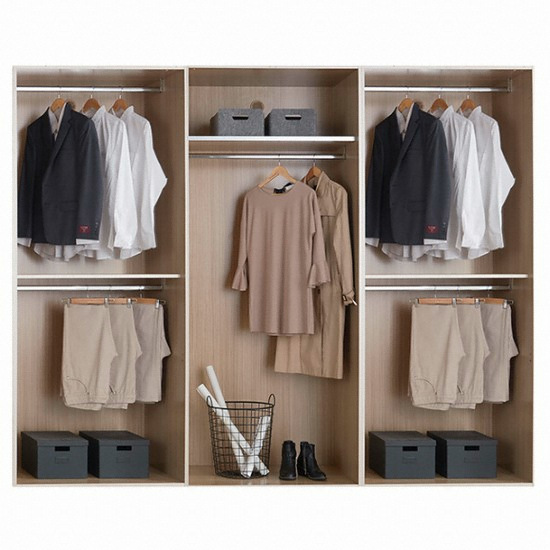 솔리에 엘레나 스톤 여닫이 붙박이장+파우더장/실속형 (380cm)_이미지