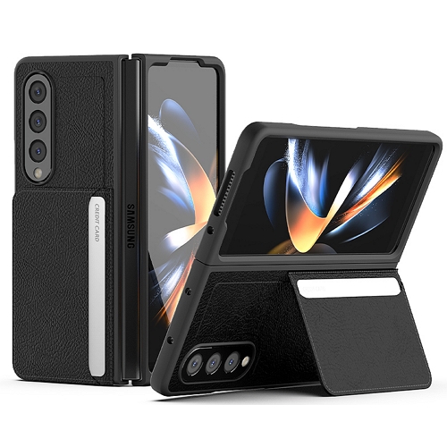 ISK EDITOR 갤럭시Z 폴드4 보르도 카드포켓 스탠딩 케이스