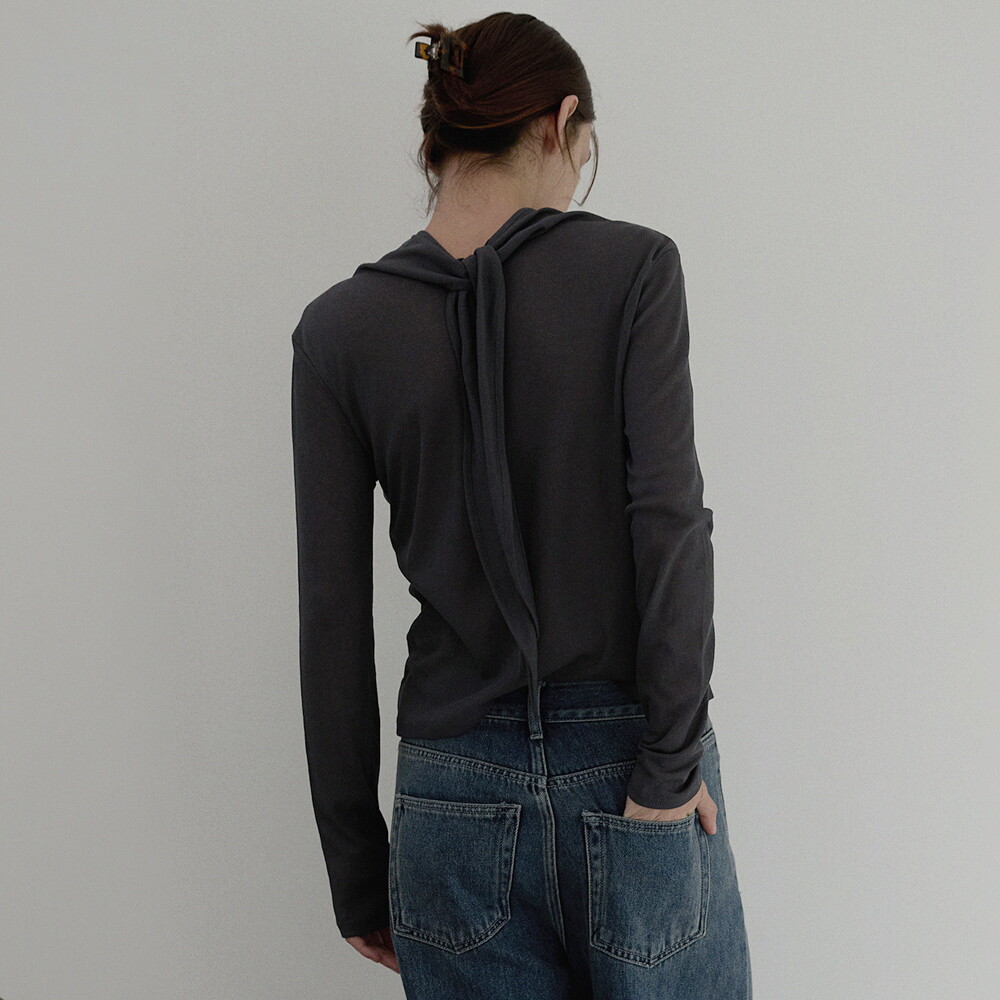 비뮤즈맨션 See-through scarf top Chacoal BE26FATP005_이미지