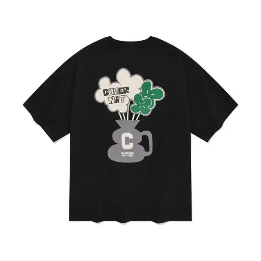 커버낫 COVERNAT 플라워 베이스 티셔츠 블랙 CO2402ST16BK 399303