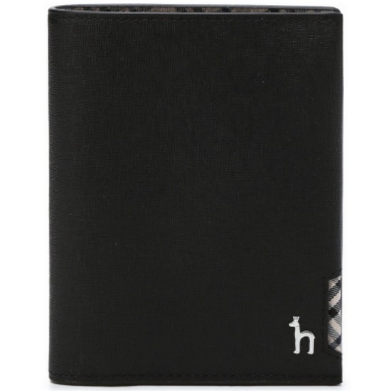 LF 헤지스 블랙 단색 소가죽 중지갑_HJWA3E295BK