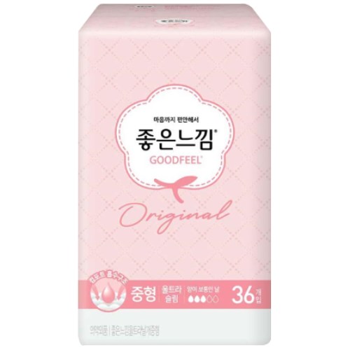 좋은느낌 오리지널 울트라슬림 날개 중형 36개 (2팩(72개))_이미지