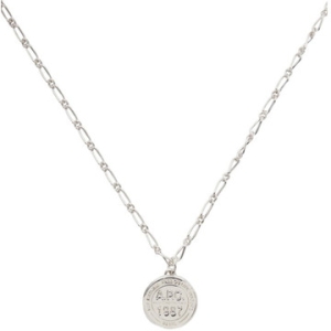 로고 플라크 스탬프 체인 링크 목걸이 실버 MEACC H70671 RAB