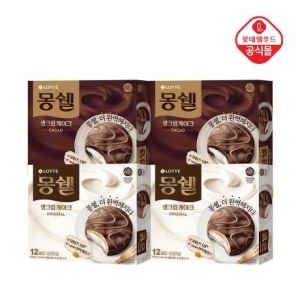 롯데제과 몽쉘 오리지널 생크림케이크 408g + 몽쉘 카카오 생크림케이크 408g (2개)_이미지