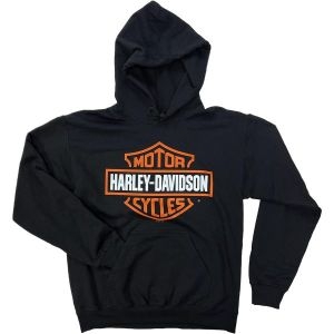 할리데이비슨 남성 Bar Shield 풀오버 후드 스웻셔츠 블랙 40290932_이미지