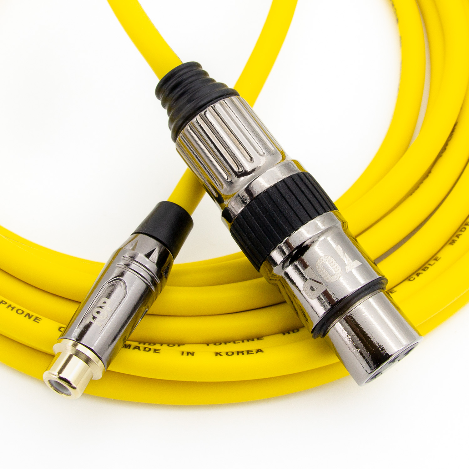 탑라인에이치디 HDTOP 메탈 RCA 암 to XLR 암 케이블 옐로우 (1.5m, HT-TP5041)_이미지