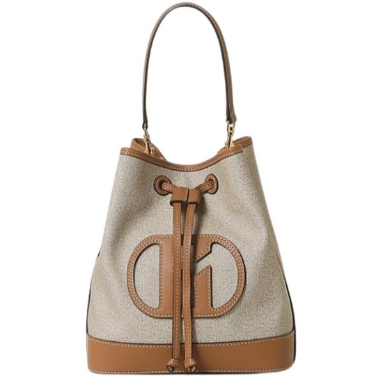 헤지스ACC H20캔버스 H소가죽 패치 베이지 버킷백 M HIBA3E103I2