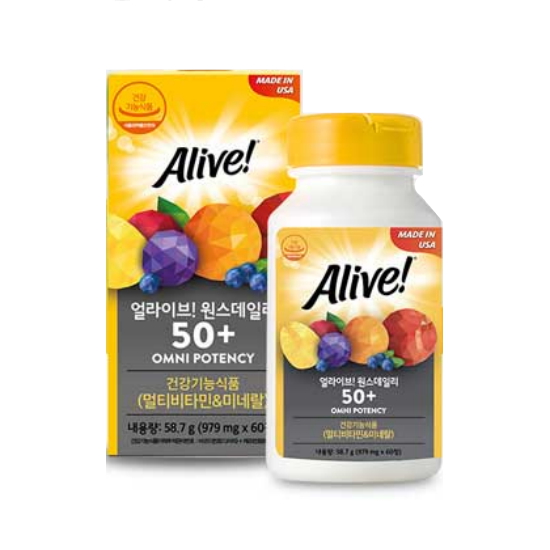 네이쳐스웨이 얼라이브 원스데일리 멀티비타민 50+ 60정 (1개)