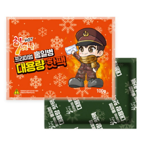 바이온 핫한날 프리미엄 홍일병 대용량 핫팩 레드 100g (1개)_이미지