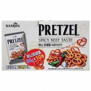 삼진씨앤에프 미니 프레첼 매콤한 비프맛 85g (10개)_이미지