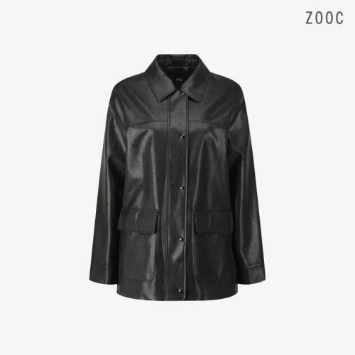 ZOOC 루즈핏 레더 하프 자켓 BK_V261PSF951_이미지