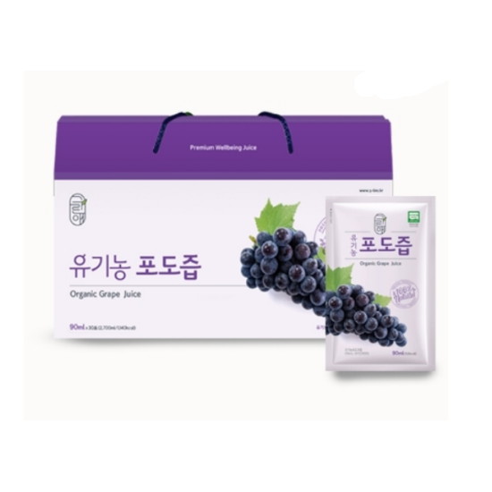 속리바이오텍 그린애 유기농 포도즙 90ml 30포 (1개)
