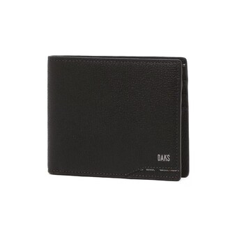 닥스 남성 알렉산드라 시그니처 체크 배색 블랙 소가죽 <b>반</b><b>지갑</b> DBWA6F729BK
