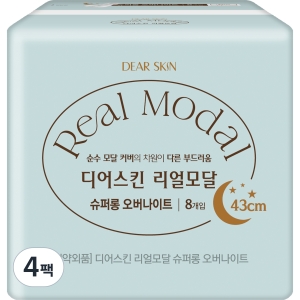 디어스킨 리얼모달 슈퍼롱 오버나이트 8개 (4팩(32개))_이미지