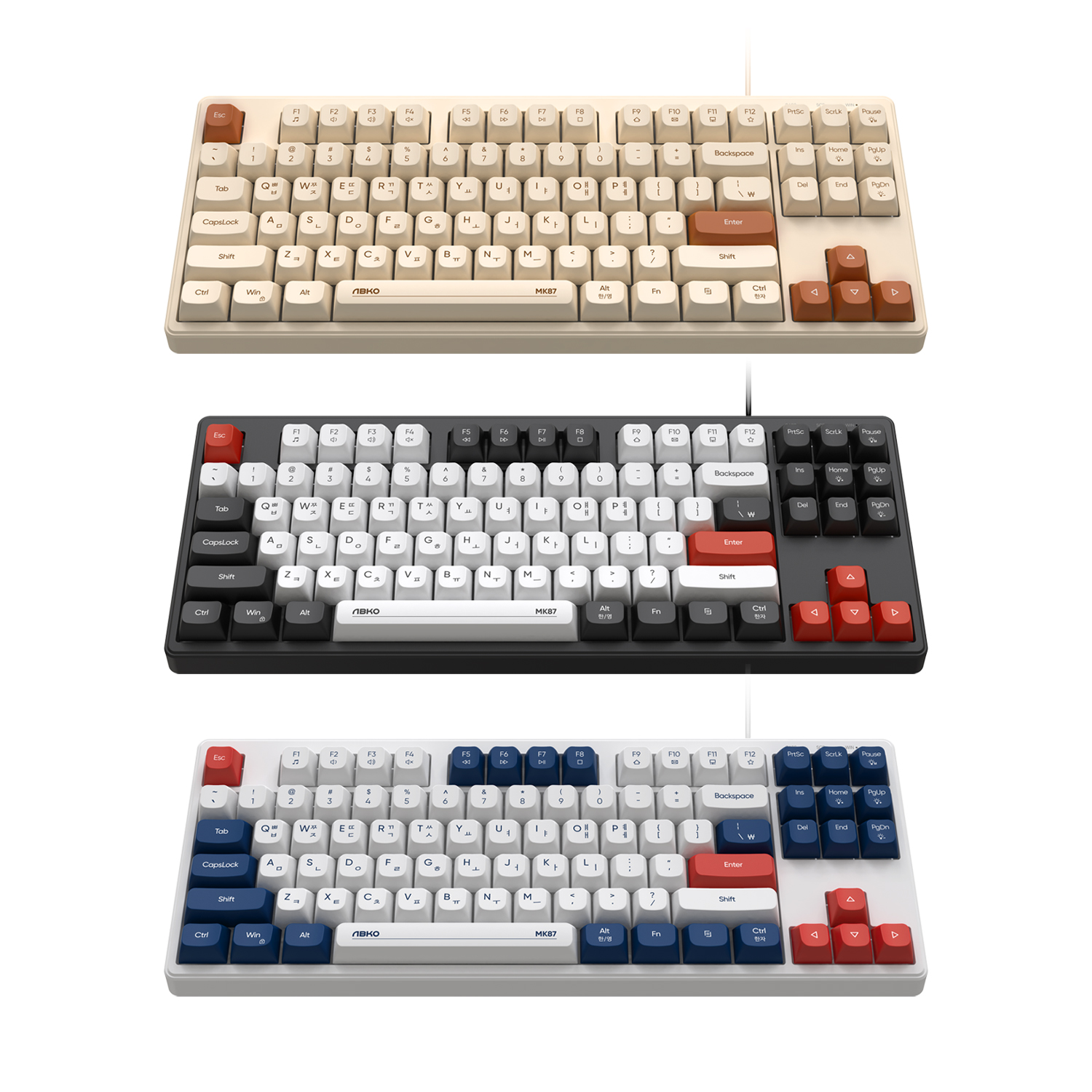 앱코 MK87 저소음 텐키리스 멤브레인 (오트밀)_이미지