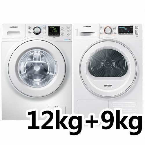 삼성전자 버블샷 WF12F9K3UMW11 + DV90M6200IW_이미지