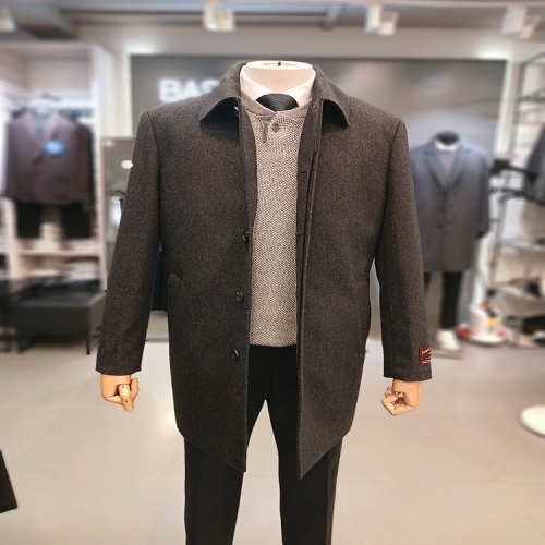 바쏘옴므 FW 2종 1택 Mongolia 캐시미어 울 블렌드 맥코트 16JC4ZSW 네이비 차콜