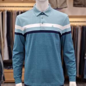 패션그룹형지 크로커다일 봄 버드아이 조직 컬러 블럭 카라티셔츠PQTS141541_SH