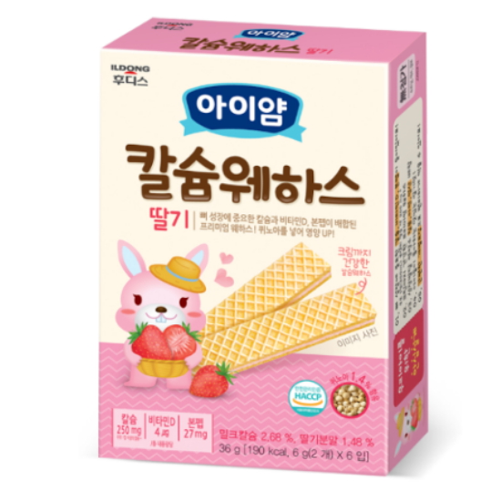 칼슘 웨하스 딸기 36g