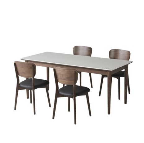 까사미아 카르네 세라믹 식탁 1800 (가죽의자4개)_이미지