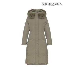 꼼빠니아 폭스퍼 구스다운 롱패딩-CW22IH1407356A