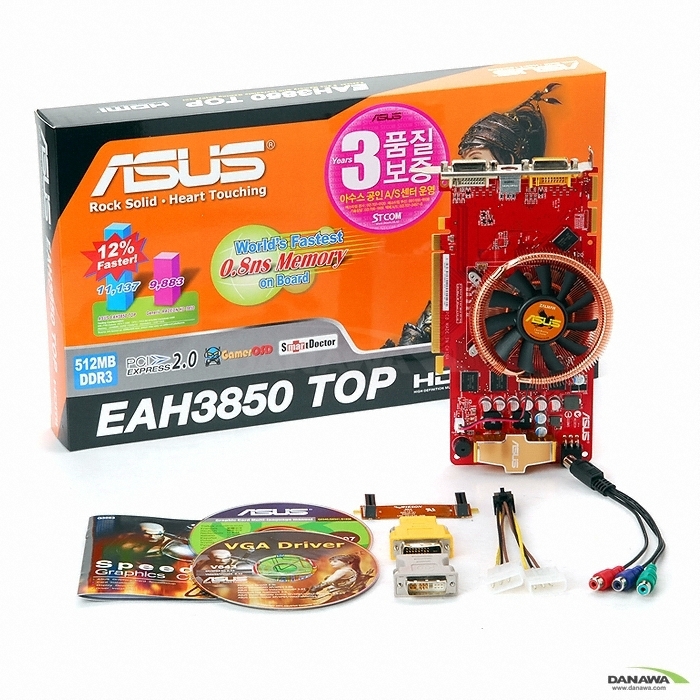 ASUS �󵥿� HD 3850 EAH3850 TOP 512MB VF9
