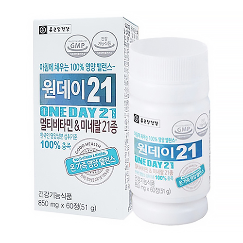 종근당건강 원데이21 멀티비타민 앤 미네랄 850mg 60정 (12개)_이미지