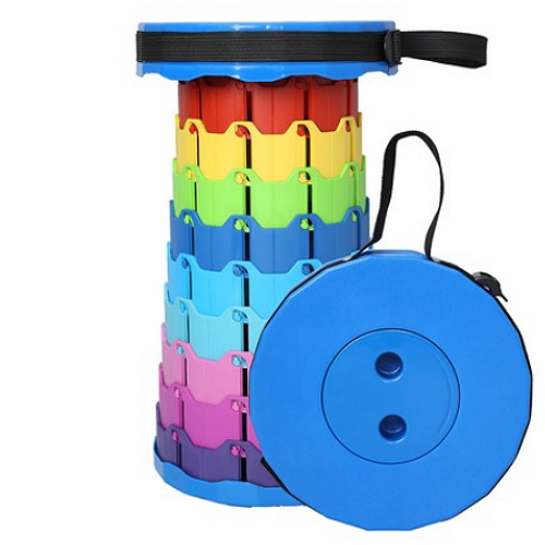 쿠팡 코멧 아웃도어 휴대용 높이조절 캠핑 스툴 (레인보우 블루)