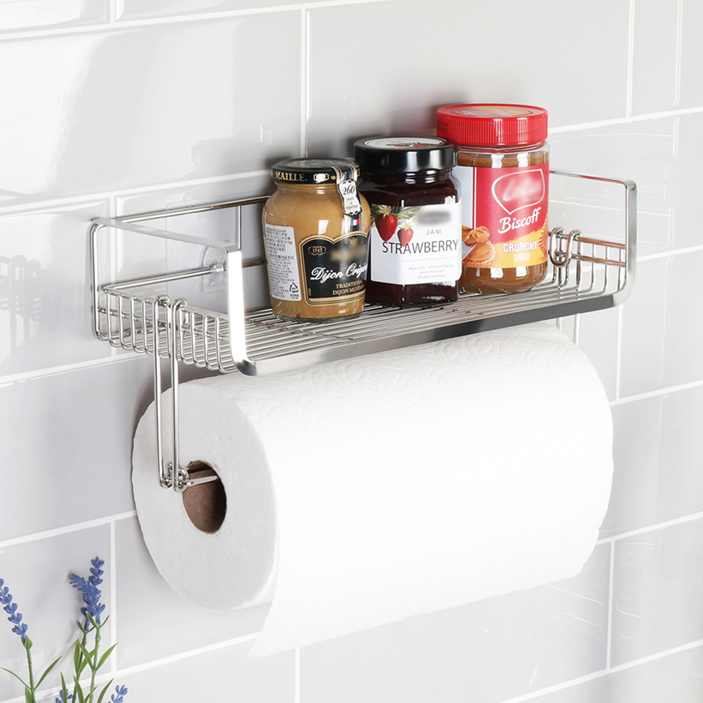 굿센스 스파이더락 ㅤ무타공 스마트접착 키친타올걸이 선반_이미지