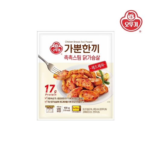 오뚜기 가뿐한끼 촉촉스팀 닭가슴살 레드페퍼 100g (1개)_이미지