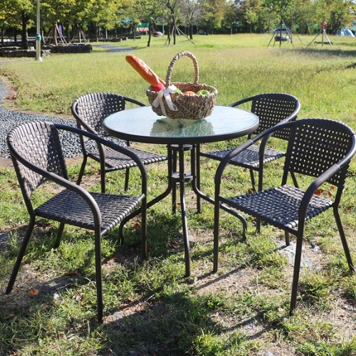 체어센스 루시 원형 테이블 800 (베가의자4개)_이미지