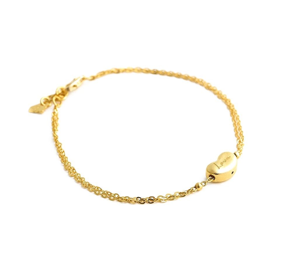 24K 골드 러브빈 하트 한돈 순금 팔찌 3.75g LWZ24022Z