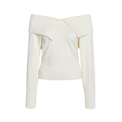 JJ지고트 투웨이 진주 포인트 오프숄더 니트 GS3N1PO341_이미지