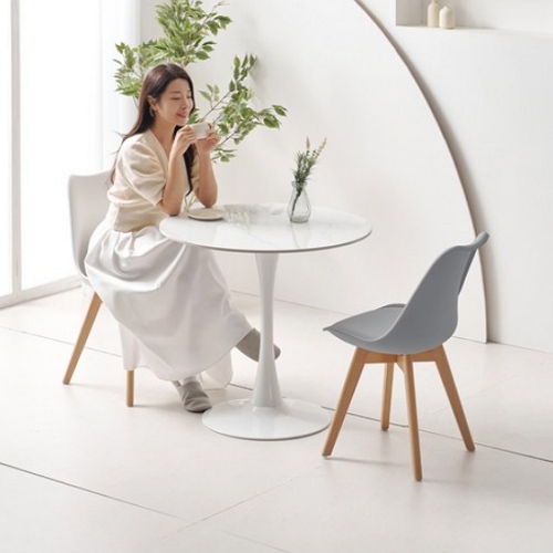 에버 유광 원형 포세린 통세라믹 식탁 800