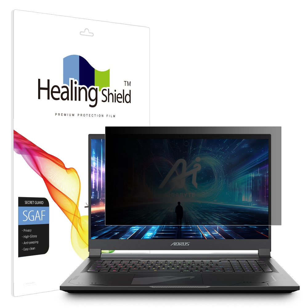 폰트리 힐링쉴드 기가바이트 AORUS 17X 2024 프라이버시 고광택 사생활 보호필름